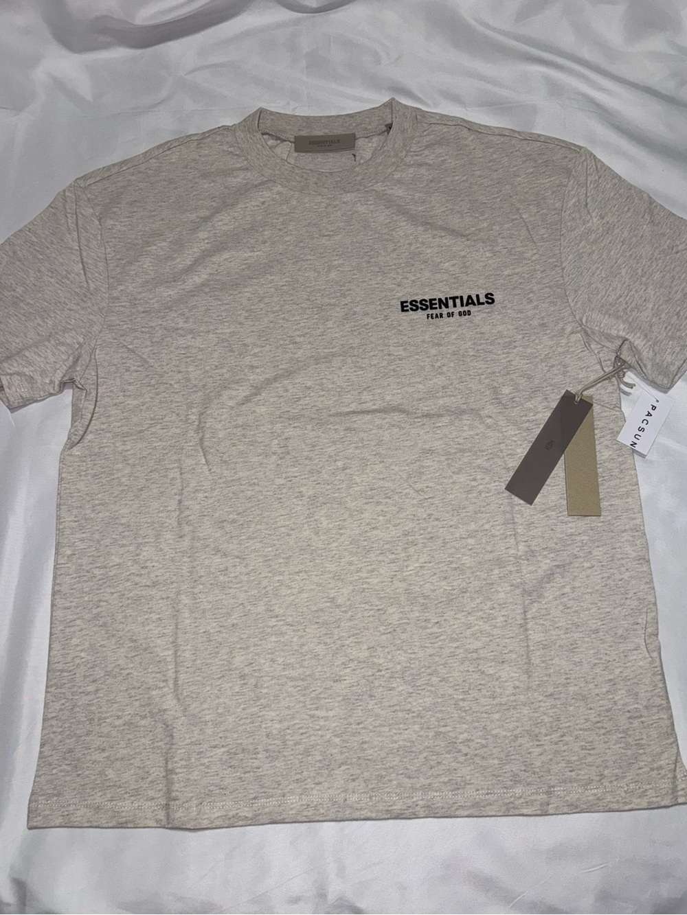 Fear Of God Essentials T-Shirt Cream Oatmeal Size M Logo Tee Streetwear New